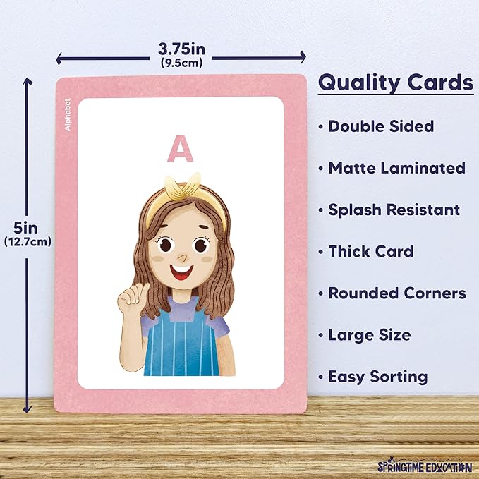 ASL Kids Flash Cards - 200 American Sign Language Cards for Children, Toddlers and Beginners