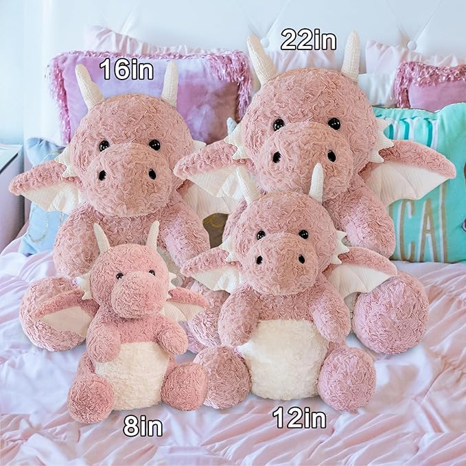 Little Flying Dragon - Cute Stuffed Animal Plush Toy - Adorable Soft Dragons Toy Plushies and Gifts - Perfect Present for Kids (Pink,16.53in/42cm)