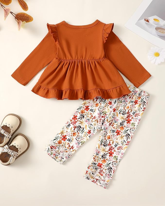 Baby Girl Clothes Toddler Girl Outfits Ruffle Shirt Pants Cute Infant Outfit Set Baby Girl Fall Winter Clothes