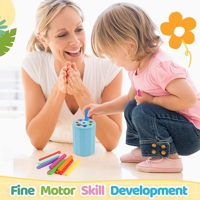 Shape & Color Sorting Montessori Baby Toddler Toys for 1 2 3 Years Boys Girls, Silicone Montessori Toys for 1 Year Old, Fine Motor Skills Sensory Toddlers Toy 1 Year Old Girl and Boy Gift, Sticks