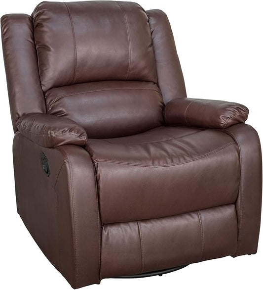 RecPro Charles Collection | 30" Swivel Glider RV Recliner | RV Living Room (Slideout) Chair | RV Furniture | Glider Chair (Mahogany, 1-Pack)