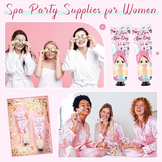 48 Sets Spa Party Supplies for Women Hand Cream Bulk Spa Birthday Party Favors Bachelorette Supplies for Girls Travel Size Lotion with Organza Bags