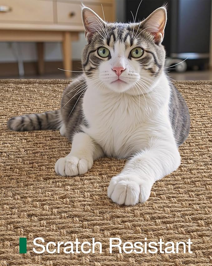 LUMI Jute Area Rug 8x10 for Living Room, Natural Handwoven Rugs Non Slip, Farmhouse Braided Carpets No Shedding for High Traffic, Dining Room, Indoor, Outdoor, Patio