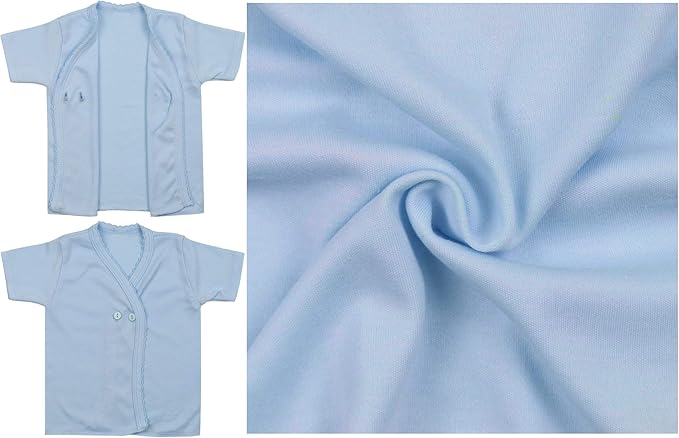 ToBeInStyle Babies' 4 Pack Relaxed Fit Short or Long Sleeve Button Up Kimono Tee Swaddle Shirt