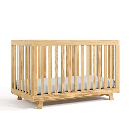 Storkcraft Beckett Grow-with-Me Convertible Crib (Natural) – GREENGUARD Gold Certified, Converts to Toddler Bed & Daybed, Fits Standard Crib Mattress, Easy-to-Assemble