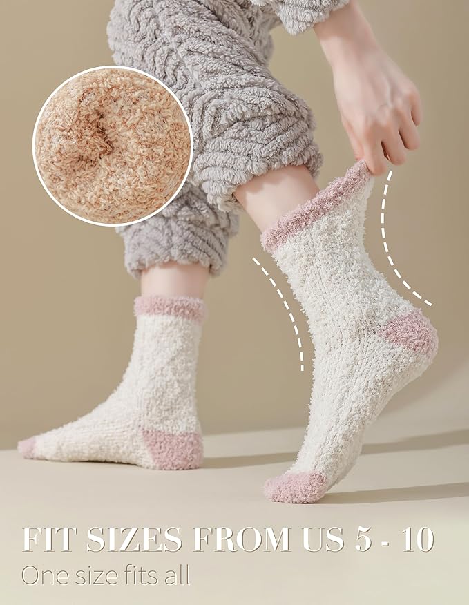 TEHOOK Warm & Cozy Gifts for Women, Fluffy Fuzzy Sock, Plush Sleeping Slipper Socks - Soft Warm Fabric