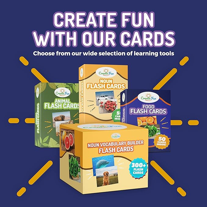 150 Noun Food and Animal Flash Cards Set, Montessori Educational Games, Vocabulary Builder Picture Cards for Speech Therapy, ESL, Occupational Therapy, Autism, Dementia and SLP Learning Materials