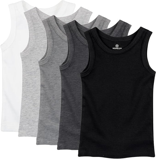 HonestBaby Sleeveless Muscle T-Shirts 100% Organic Cotton for Infant Baby and Toddler Boys, Girls