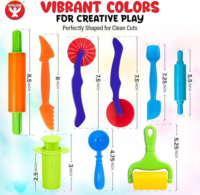 Dough Cutters - Set of 8 - Clay and Modeling Tools Set – Plastic Accessories for Kids' Crafting, Shaping, and Creative Play – Ideal for Clay, Dough, and Sand