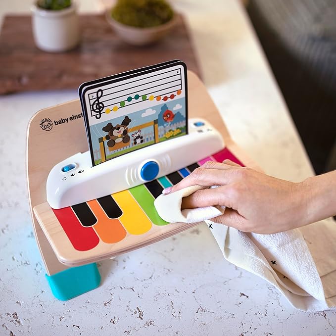 Baby Einstein and Hape Magic Touch Wooden Toy Piano, Montessori Musical Learning Toy for Babies and Toddlers 6mo+