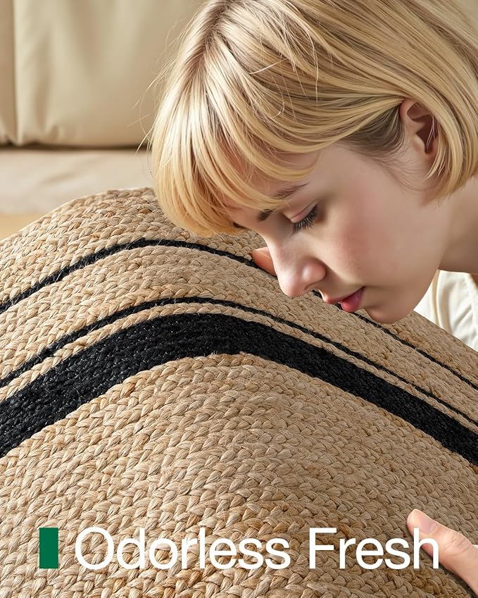LUMI Jute Area Rug 6x9 for Living Room, Natural Handwoven Rugs Non Slip, Farmhouse Braided Carpets No Shedding for High Traffic, Dining Room, Indoor, Outdoor, Patio
