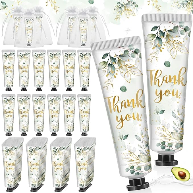 48 Sets Baby Shower Hand Cream Bulk Thank You Baby Shower Favors Bridal Thank You Hand Cream for Guests Travel Size Lotion with Organza Bags