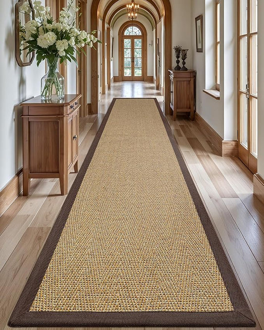 LUMI Jute Runner Rug Non Slip for Hallway, 3'x12' Natural Rustic Carpet No Shedding, Farmhouse Braided Area Mat Indoor High Traffic for Living Room, Entryway, Kitchen, Laundry, 3x12