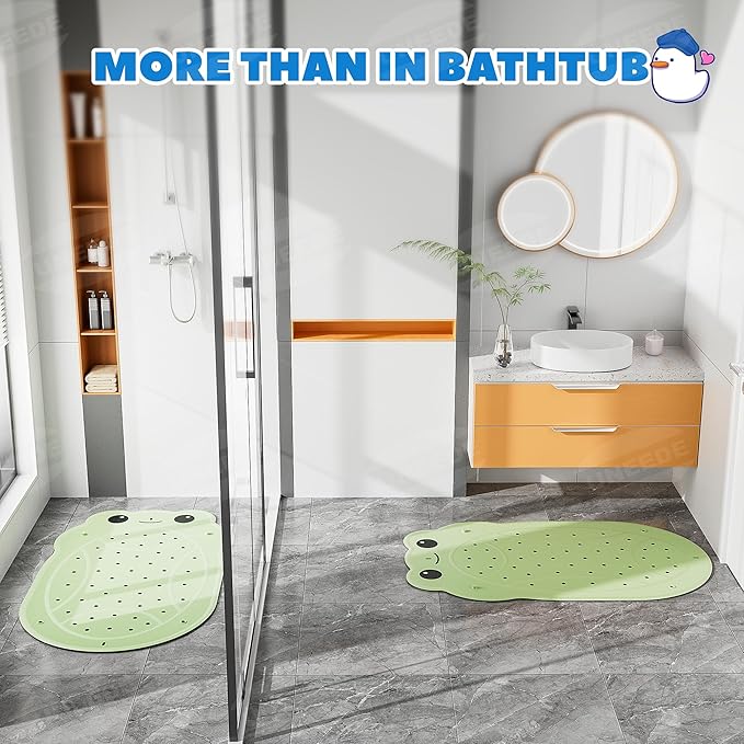 UNEEDE Kids Bathtub Mat Non Slip Shower Mat for Toddlers, Washable Anti Slip Tub Surface, Soft Rubber Mat for Bathtub Shower, Waterproof Bathtub Essentials for Children