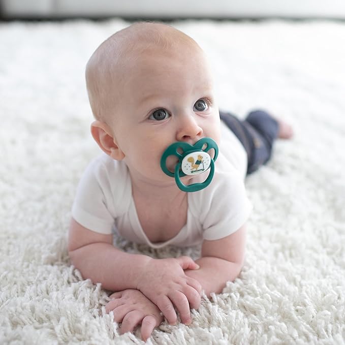 Dr. Brown's Advantage Baby Pacifier, Fully Symmetrical Soother with Soft Silicone Bulb, Scooter Squirrel, 6-18m, BPA Free, 2 Pack