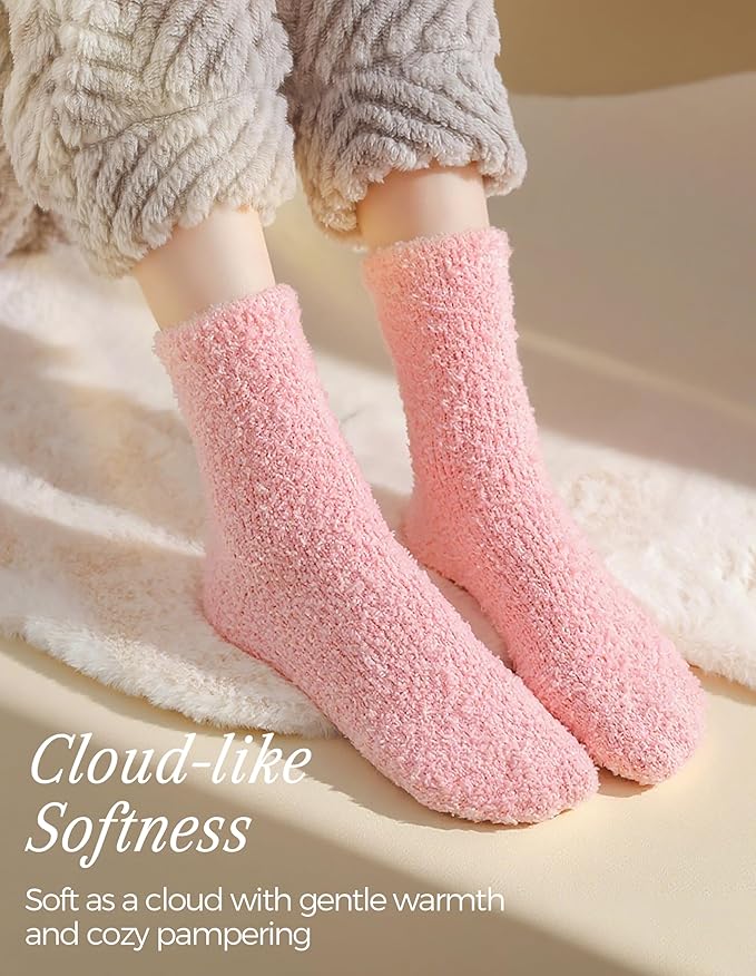 TEHOOK Warm & Cozy Gifts for Women, Fluffy Fuzzy Sock, Plush Sleeping Slipper Socks - Soft Warm Fabric
