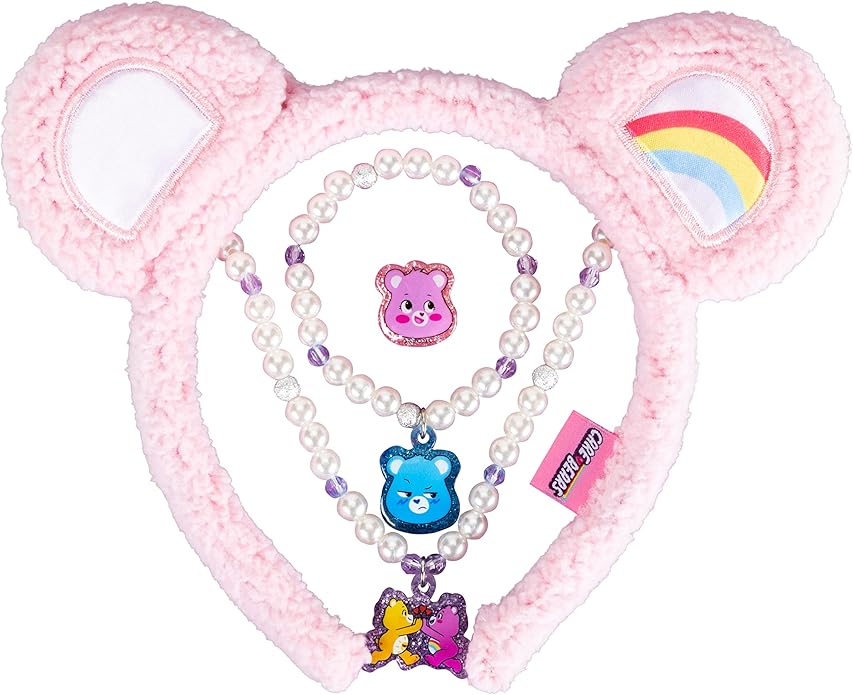 LUV HER Headbands for Girls - Kids Jewelry for Girls - Dress Up Set All in one Giftable Box - Headband - Play Jewelry Set - 4pc (Toddler Headband, Necklace, Dress Up Bracelet, Ring) Ages 3+