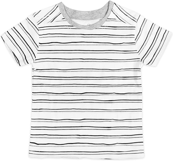 HonestBaby Unisex-Baby 5-Pack Short Sleeve T-Shirts 100% Organic Cotton Baby, Toddler, Little Kid, Boy, Girl, Unisex