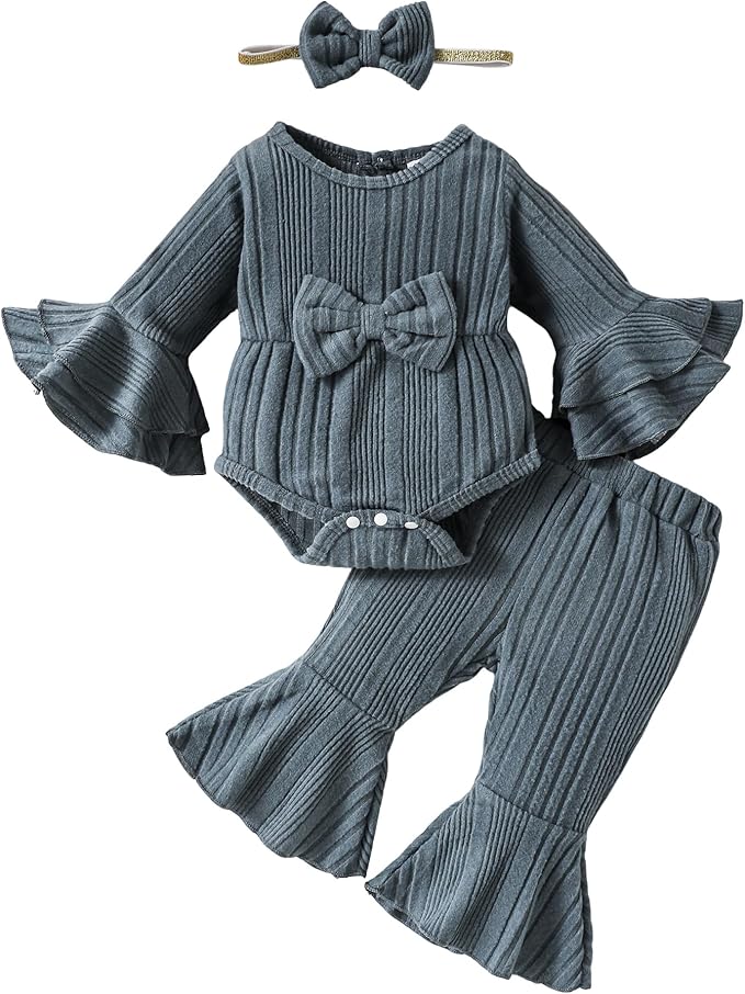 SUNNY PIGGY Baby Girl Clothes Infant Newborn Outfits Romper 0-18 Month Toddler Girls’ Clothing Pant Set