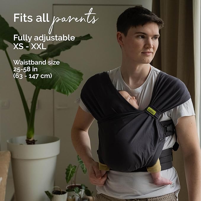 Boba Bliss Baby Carrier Newborn to Toddler (7-35 lbs) - Light & Breathable Toddler Carrier - Certified Hip-Healthy, Adjustable Straps for All Parents, Hybrid, Soft & Stretchy 0-18 Months (Charcoal)