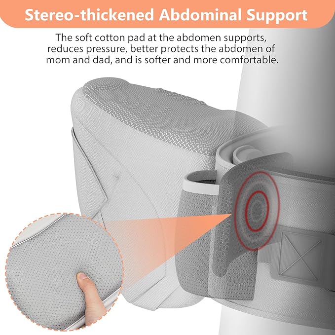 HKAI Baby Hip Carrier, Mom’s Choice Award Winner, Baby Carrier with Adjustable Waistband & Breathable Mesh, Ergonomic Carrier with Non-Slip Hip Seat Surface for Newborns & Toddlers, Light Grey