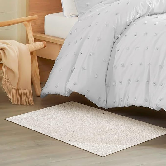 Hausattire Hand Woven Jute Braided Rug, 2'x3' – Off White, Reversible Boho Entry Area Rugs for Kitchen, Living Room I Farmhouse Indoor Outdoor Decorative Floor Rug, 24x36 Inch