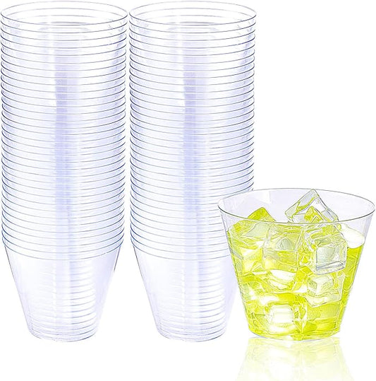 WDF 60 PACK Clear Plastic Cups 9 Oz Clear Disposable Cups For Party, Holiday Gathering, Wedding
