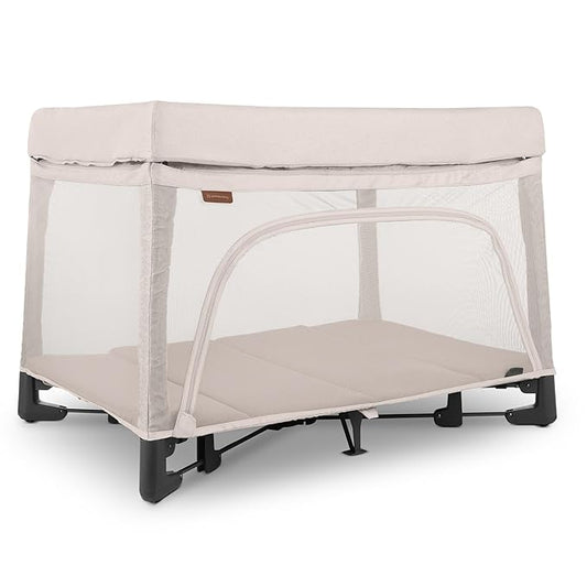 UPPAbaby Remi Playard | Deluxe 3-in-1 Portable Playard, Bedside Bassinet + Travel Crib| Mesh Bassinet, Mattress, Organic Cotton Mattress Cover + Storage Bag Included | Charlie (Sand Mélange)