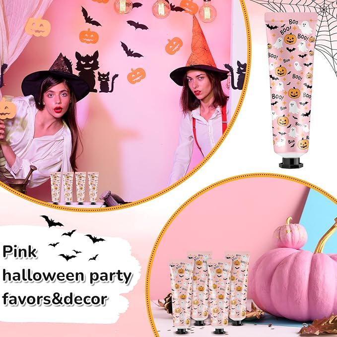 48 Sets Baby Shower Hand Cream Bulk Pink Halloween a Little Boo Is Almost Due Baby Shower Favors Bridal Thank You Hand Cream for Guests Travel Size Lotion with Organza Bags