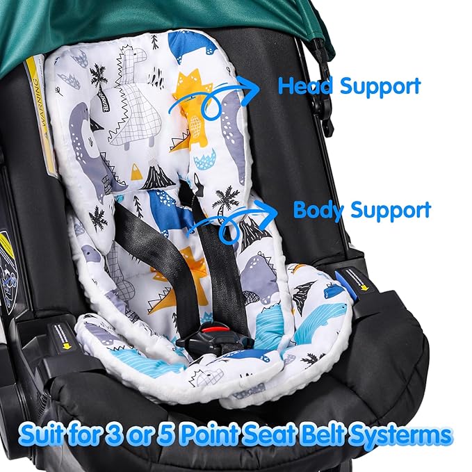 THE KENKYO Infant Car Seat Insert, 2-in-1 Reversible Baby Car Seat Cushion, Carseat Head & Body Support for Newborn, Soft Stroller Cushion Insert for Bouncer, Swing, Baby Registry Seach