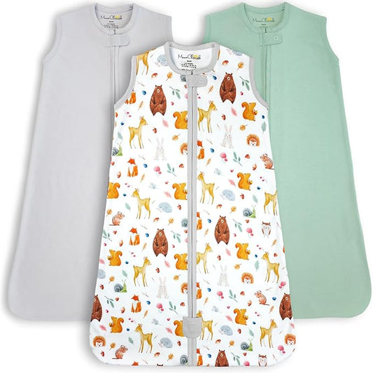 Mama Cheetah Baby Sleep Sack 0.5 TOG, Organic Cotton Baby Wearable Blanket with Two-Way Zipper, Swaddle Transition Baby Sleeping Bag for Newborn Infant Toddler Boy Girl, 6-12 Months
