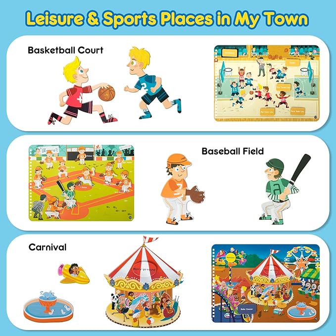 Freebear Busy Book for Toddlers Preschool Learning Activities Resources Autism Sensory Montessori Toys for 2-3 Year Old,Travel Toys, Gifts for Girls and Boys 4 5 6 Years (Human World)