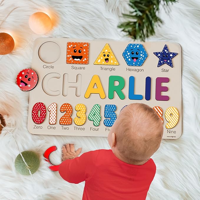 Custom Baby Name Puzzle, Toddler Educational Toy, Wooden Montessori Gift, Baby Shower & Birthday Surprise (0-3 Years)