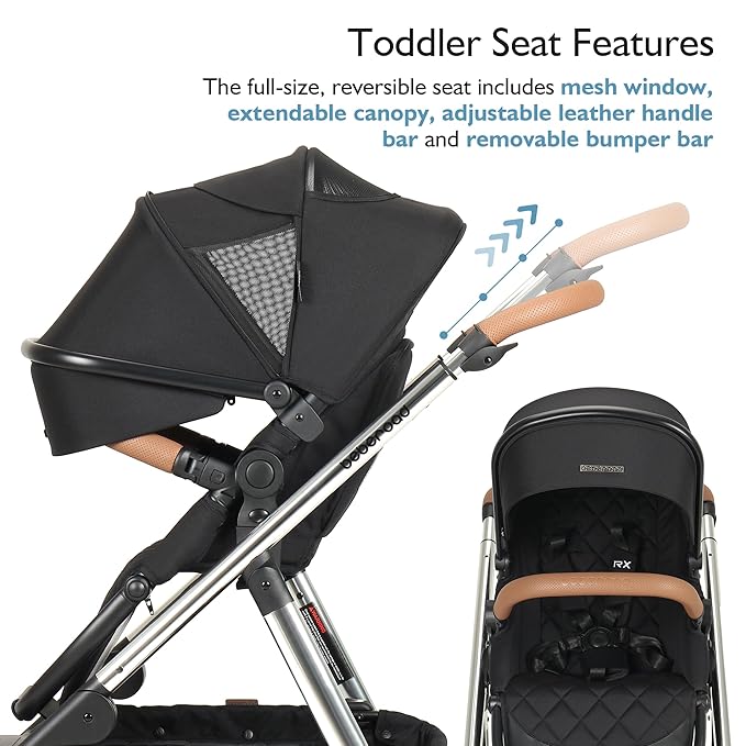 Beberoad Love RX 3-in-1 Baby Stroller with Bassinet, Toddler Stroller, Foldable Newborn Infant Stroller with Organizer, Rain Cover, Sunshade & Mosquito 2 in 1 Cover, Large Storage Basket