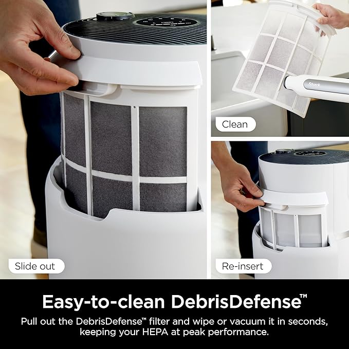 Shark Air Purifier for Home with NeverChange HEPA Air Filter, 1400 sq. ft. for Powerful Multi-Room Purification, 5-Year Filter, Filters Smoke, Captures 99.98% of Particles & Dust, HP302