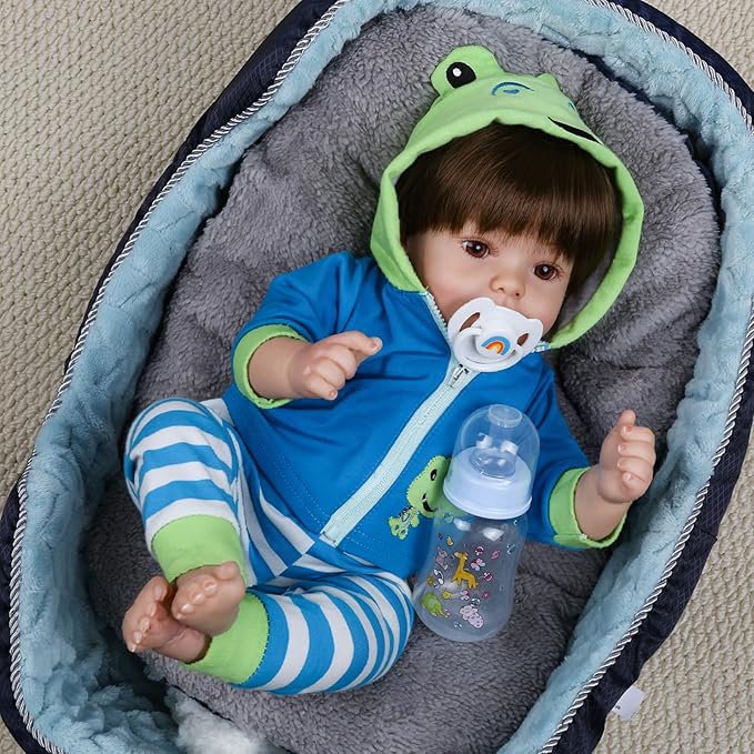 CHAREX Lifelike Reborn Baby Dolls Boy - 18 Inch Baby Toddler Soft Body Realistic Newborn Baby Doll Real Life Baby Dolls Toy Gift with Accessories for Kids Age 3+