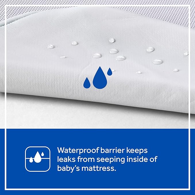 Sealy Baby OmniPedic DuoBreathe 2 Stage Breathable Crib Mattress, GREENGUARD Gold Certified, Made in USA, Waterproof, Premium Dual Firmness and Hypoallergenic, Toddler Bed Fit, 52x28