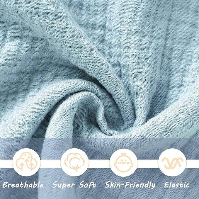 Organic Elephant Loveys for Babies,Muslin Baby Security Blankets for Babies,Soft Elephant Baby Snuggle Animals for Newborn,Newborn Baby Gift,Baby Gift for Boys and Girls (Blue)