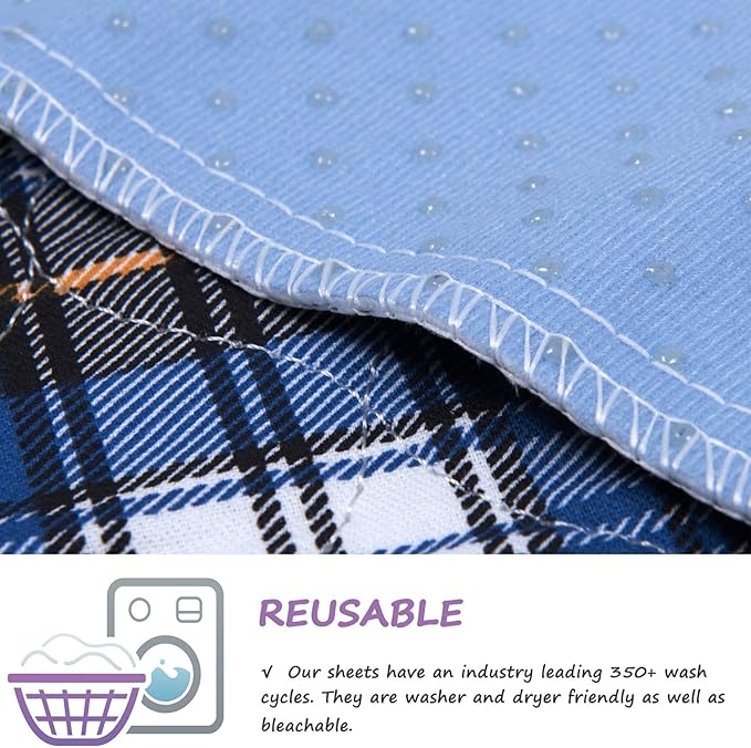 Non-Slip Bed Pads for Incontinence Washable (18" x 24"|3 Pack),Waterproof Bed Pads, Kids Washable Incontinence Bed Pads for Kids Adults,Dog,Kids