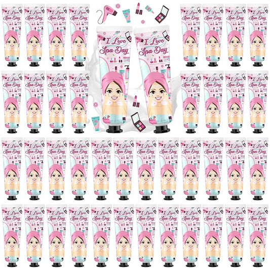 48 Sets Spa Party Supplies for Women Hand Cream Bulk Spa Birthday Party Favors Bachelorette Supplies for Girls Travel Size Lotion with Organza Bags