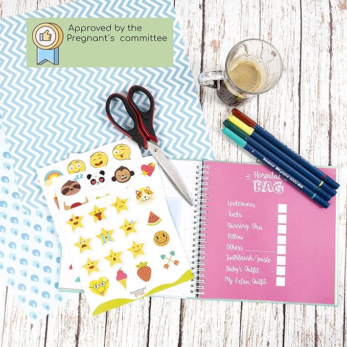 My Belly Book - Pregnancy Journal and Baby Memory Book with Stickers - Baby's Scrapbook and Photo Album - Pregnancy Journals for First Time Moms - Pregnancy Journal Memory Book