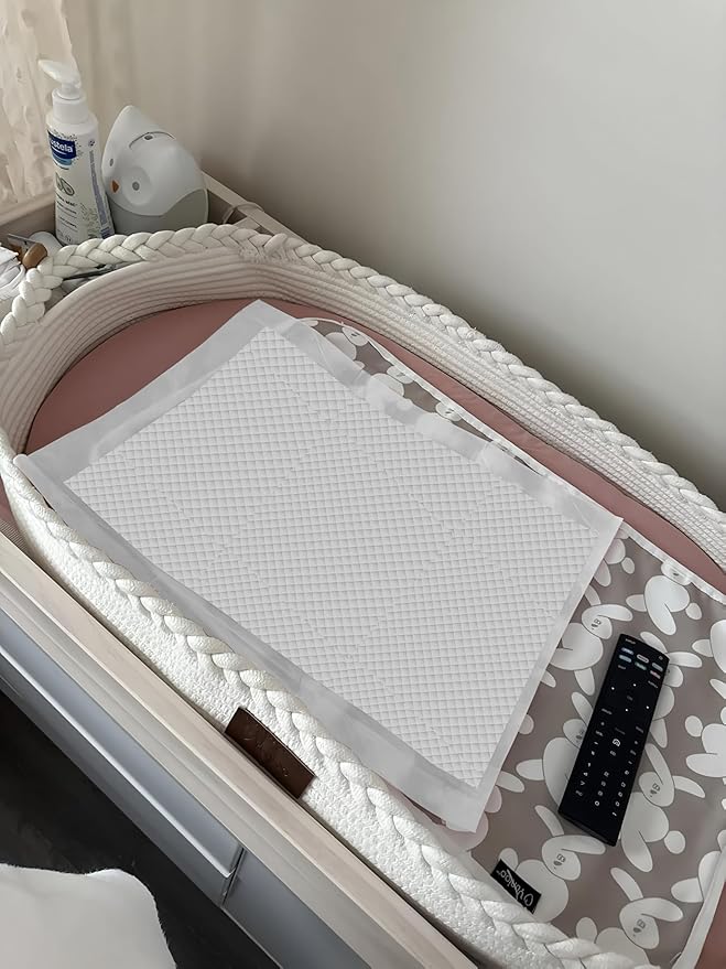 Disposable Changing Pad Liners (50 Pack), Baby Incontinence Diaper UnderPads 18"x 24" Extra Large & Super Soft , Ultra Absorbent & Waterproof - Covers Any Surface for Diaper Changes, White ﻿