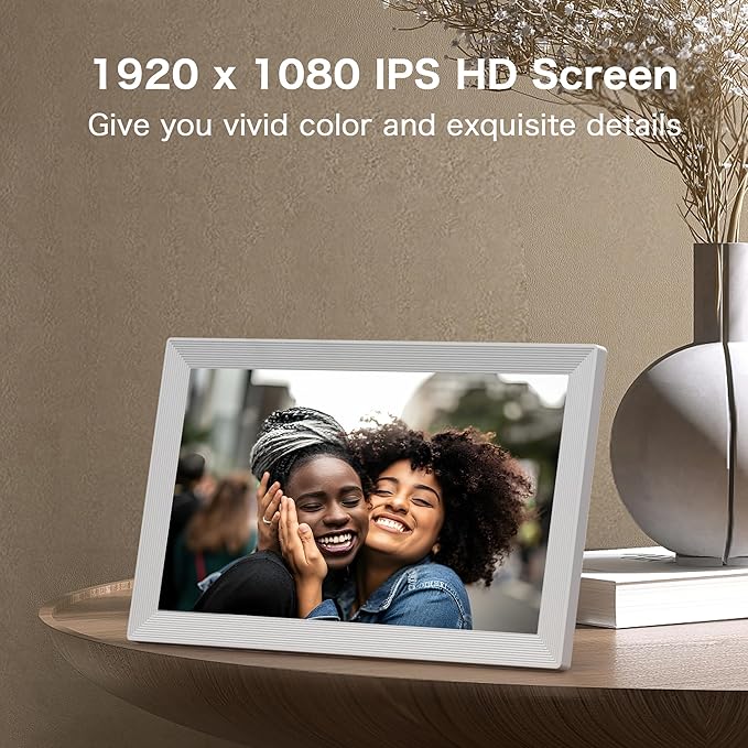 Digital Picture Frame WiFi, 15.6 Inch Frameo Digital Photo Frame, 32GB Memory, 1920*1080 IPS HD Touch Screen, Auto-Rotate, Share Pictures Video Instantly, Gift for Mom, Wedding, Birthday, Anniversary