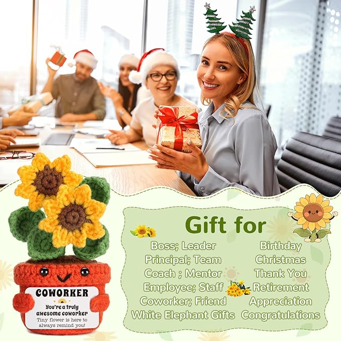 LuoHere Appreciation Gifts for Coworker Women Men Employee Staff Birthday Thank You Small White Elephant Gifts for Adults Christmas Colleague Teammate Work Friend Bestie Coworker Promotion Gift