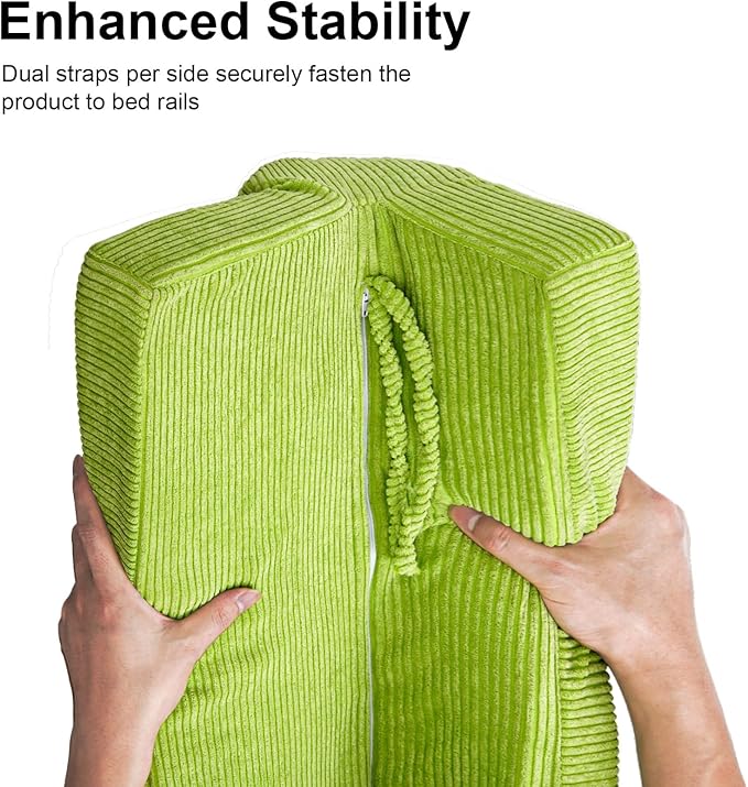 Bed Rail Bumpers Protector, Hospital Bed Rails Padding, Loft Beds and Bunk Beds Bumpers Protector, Premium Soft Memory Foam - Anti-Bump | Fall Prevention, Size 27.6 x 5.5 x 7.9 Inches, Green