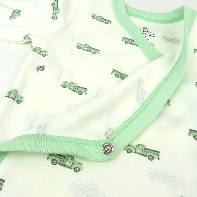 HonestBaby unisex-baby 3-pack Long Sleeve Side-snap Kimono Bodysuits Organic Cotton for Infant Baby Boys, Girls, Unisex