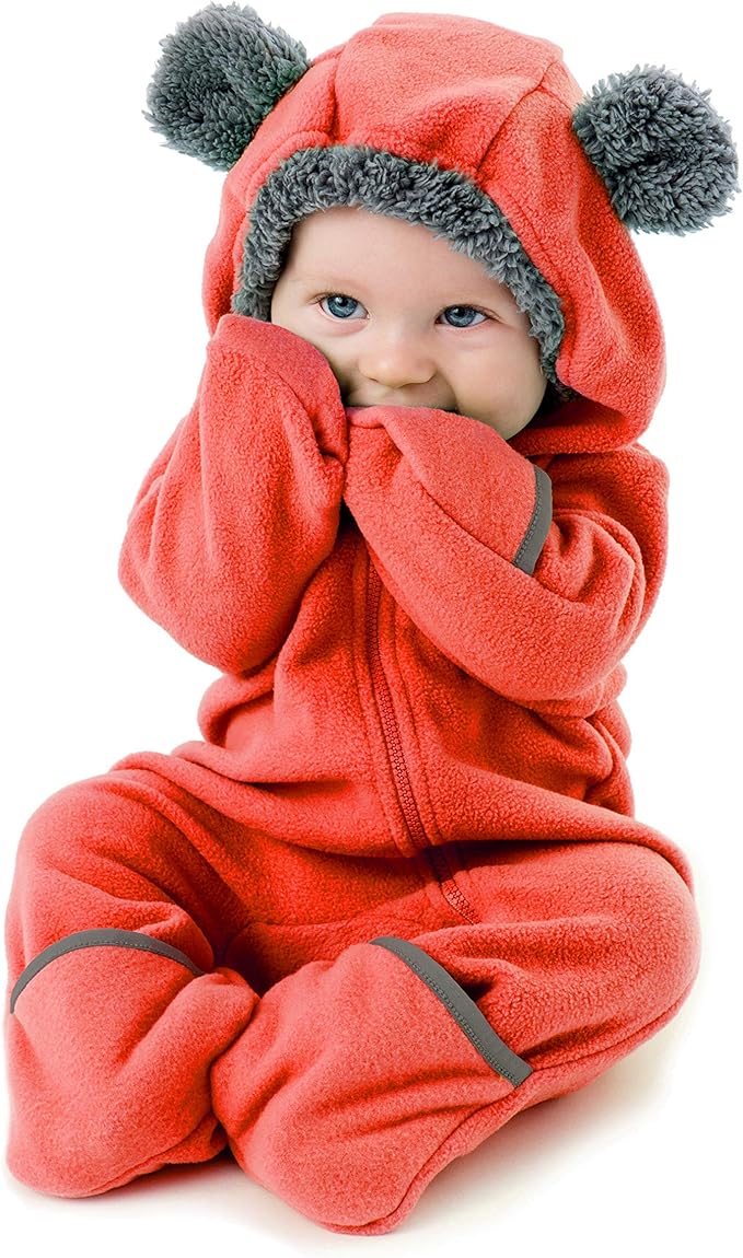 Cuddle Club Fleece Baby Bunting Bodysuit with Hood, Convertible Mittens & Booties, Car Seat Friendly, Soft & Warm, Easy Zip