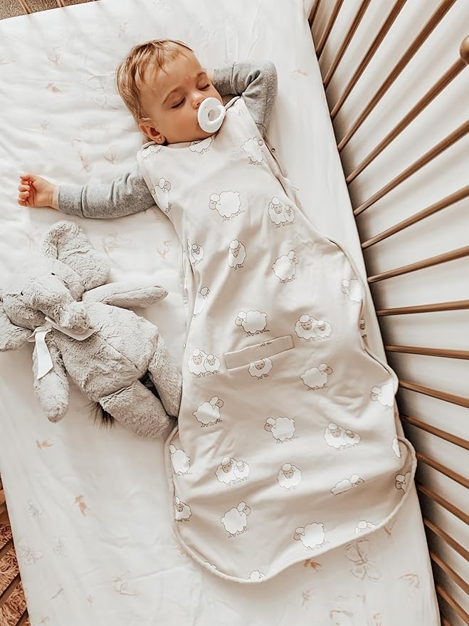 Woolino 4 Season Toddler Sleeping Sack, Merino Wool and Organic Cotton Baby Sleep Bag Sack, 2-4 Years, Sheep