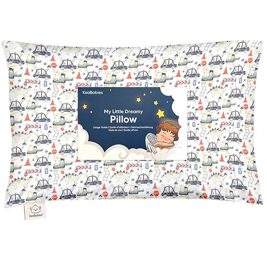 Toddler Pillow with Pillowcase - 13x18 My Little Dreamy Kids Travel Bed Pillows for Sleeping, Organic Cotton Small Pillowcase, Soft & Breathable, Machine Washable, Toddlers 2-5 years old (Dino Patrol)