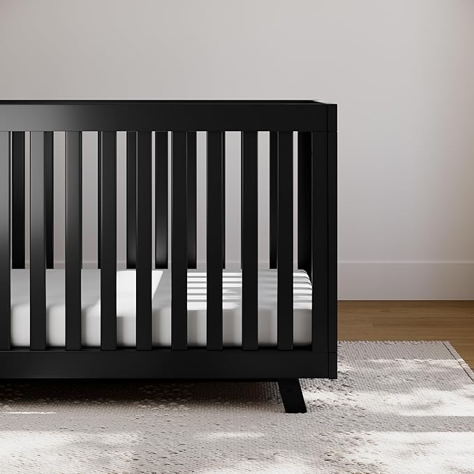 Storkcraft Beckett Convertible Crib (Black) – Converts from Baby Crib to Toddler Bed and Daybed, Fits Standard Full-Size Crib Mattress, Adjustable Mattress Support Base